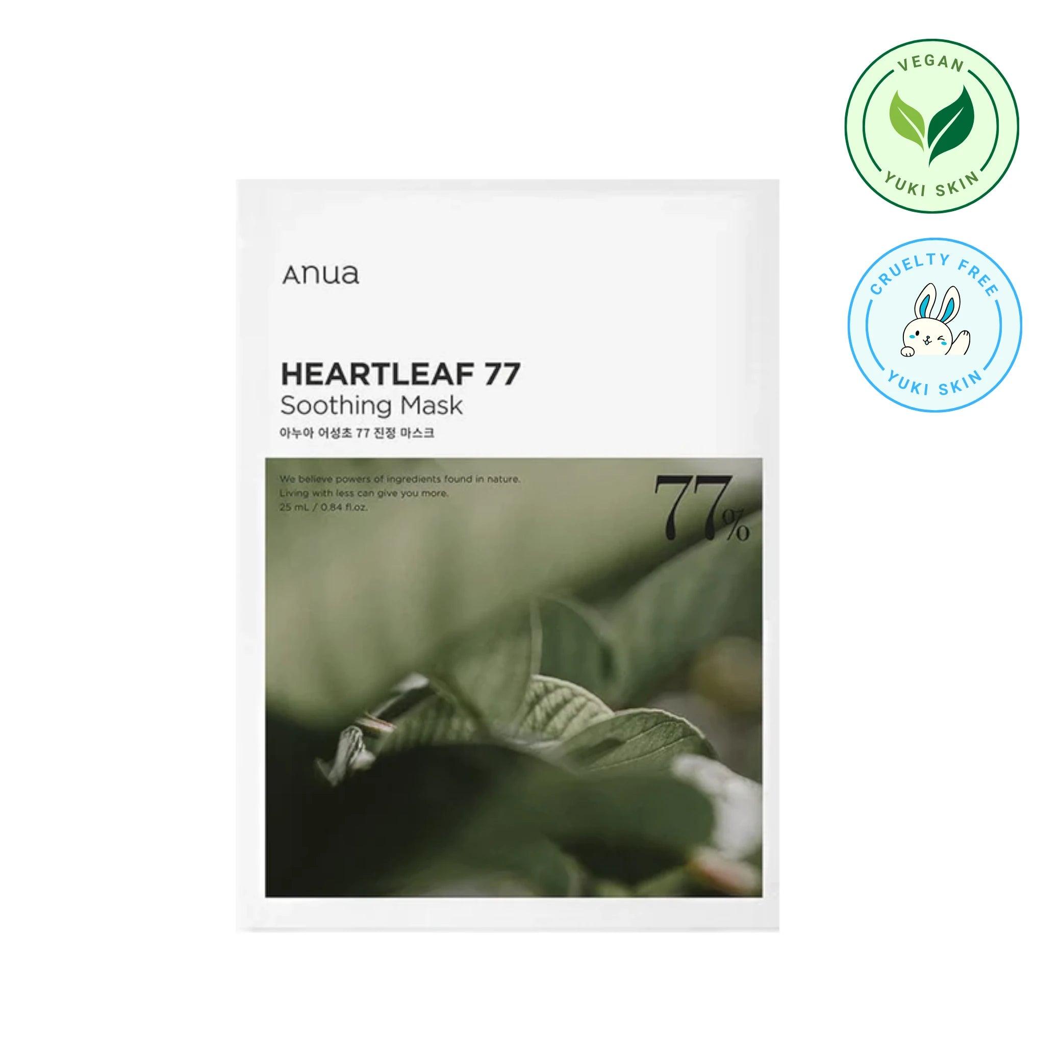 ANUA Heartleaf 77% Soothing Sheet Mask 25ml - Yuki Skin