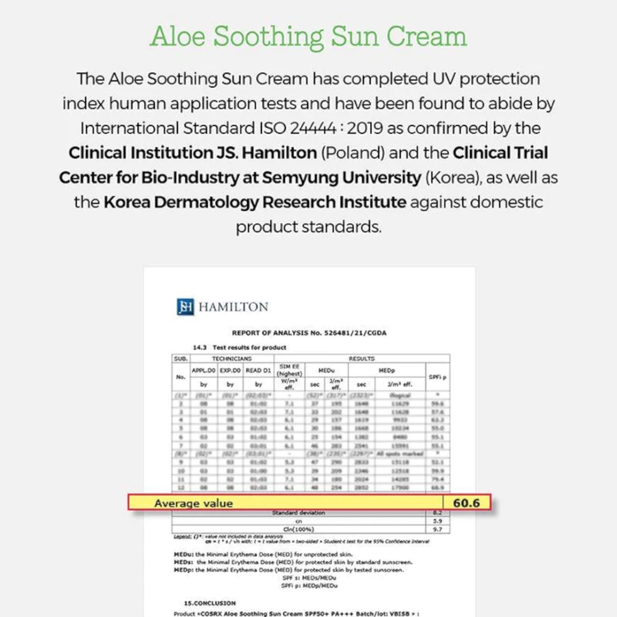 COSRX Aloe Soothing Sun Cream SPF50 PA+++ 50ml - Yuki Skin